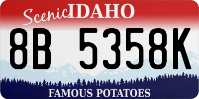 ID license plate 8B5358K