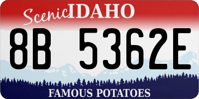 ID license plate 8B5362E
