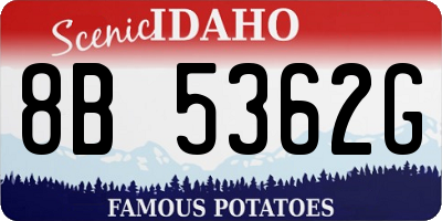 ID license plate 8B5362G