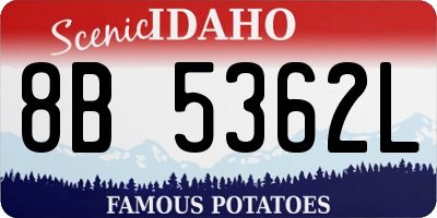 ID license plate 8B5362L