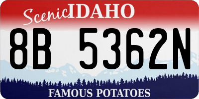 ID license plate 8B5362N