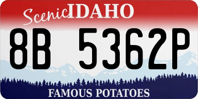 ID license plate 8B5362P