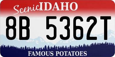 ID license plate 8B5362T