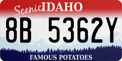 ID license plate 8B5362Y