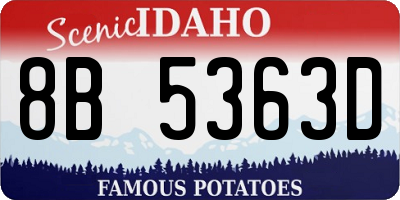 ID license plate 8B5363D