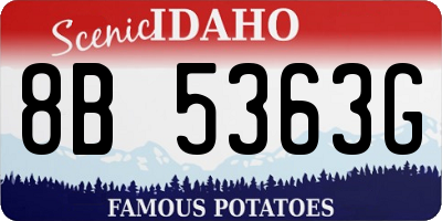 ID license plate 8B5363G