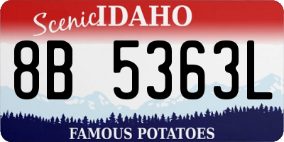 ID license plate 8B5363L