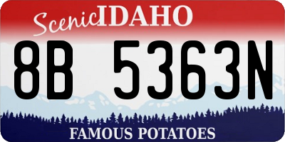 ID license plate 8B5363N