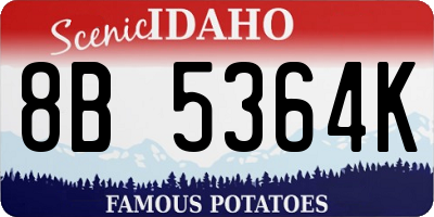ID license plate 8B5364K