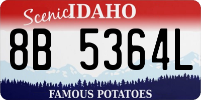 ID license plate 8B5364L