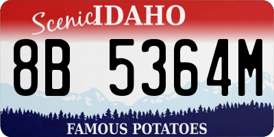 ID license plate 8B5364M
