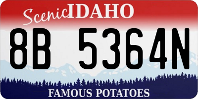 ID license plate 8B5364N