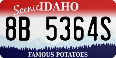 ID license plate 8B5364S