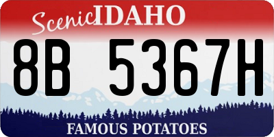 ID license plate 8B5367H