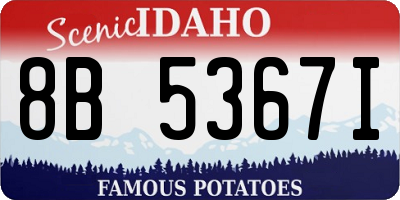 ID license plate 8B5367I