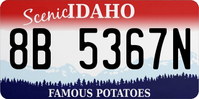 ID license plate 8B5367N