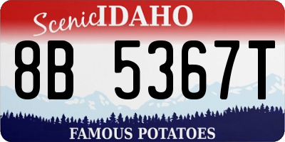 ID license plate 8B5367T