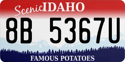 ID license plate 8B5367U