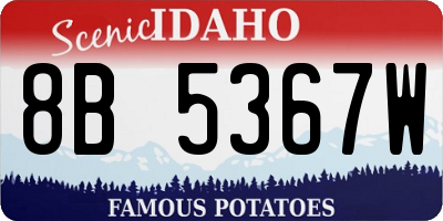 ID license plate 8B5367W