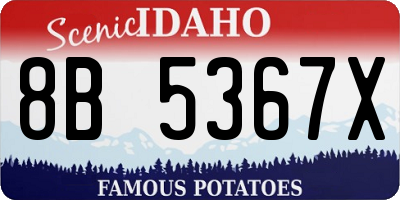 ID license plate 8B5367X
