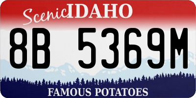 ID license plate 8B5369M