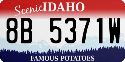 ID license plate 8B5371W