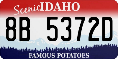 ID license plate 8B5372D