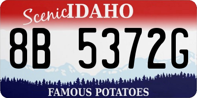 ID license plate 8B5372G