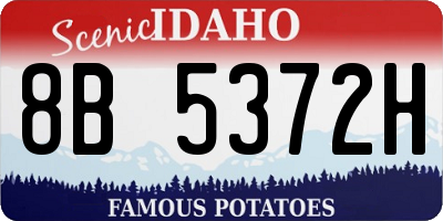 ID license plate 8B5372H