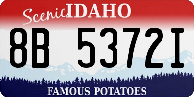 ID license plate 8B5372I