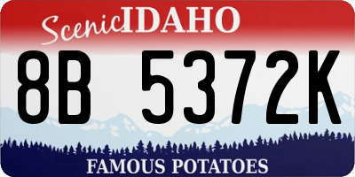 ID license plate 8B5372K