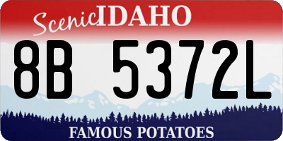 ID license plate 8B5372L