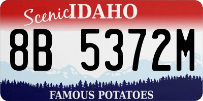 ID license plate 8B5372M