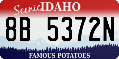 ID license plate 8B5372N