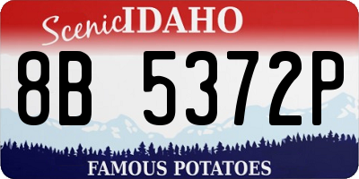 ID license plate 8B5372P