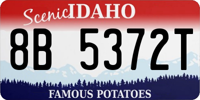 ID license plate 8B5372T