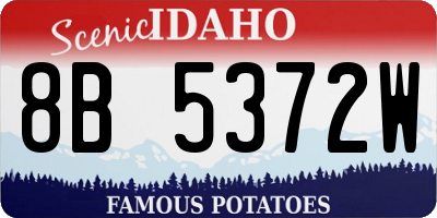 ID license plate 8B5372W