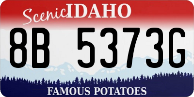 ID license plate 8B5373G