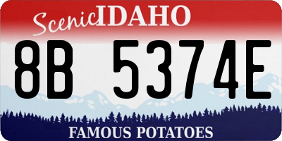 ID license plate 8B5374E