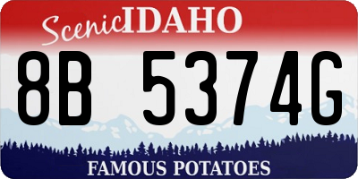 ID license plate 8B5374G