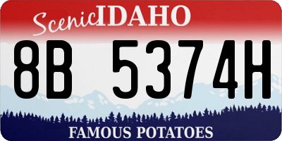ID license plate 8B5374H