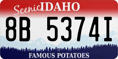 ID license plate 8B5374I
