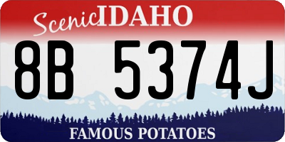 ID license plate 8B5374J