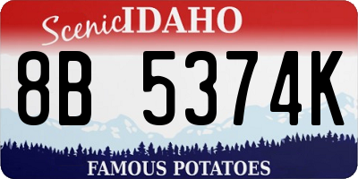 ID license plate 8B5374K