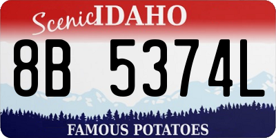 ID license plate 8B5374L