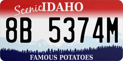 ID license plate 8B5374M