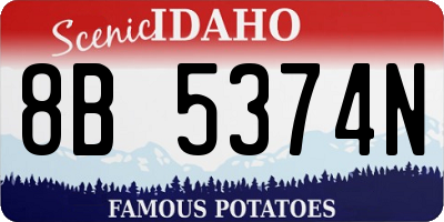 ID license plate 8B5374N