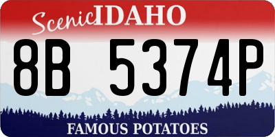 ID license plate 8B5374P