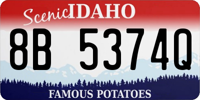 ID license plate 8B5374Q