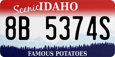 ID license plate 8B5374S
